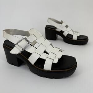 Dr. Scholl's Women's Afterglow Sandals Size 7.5M Platform Heels Chunky Fisherman